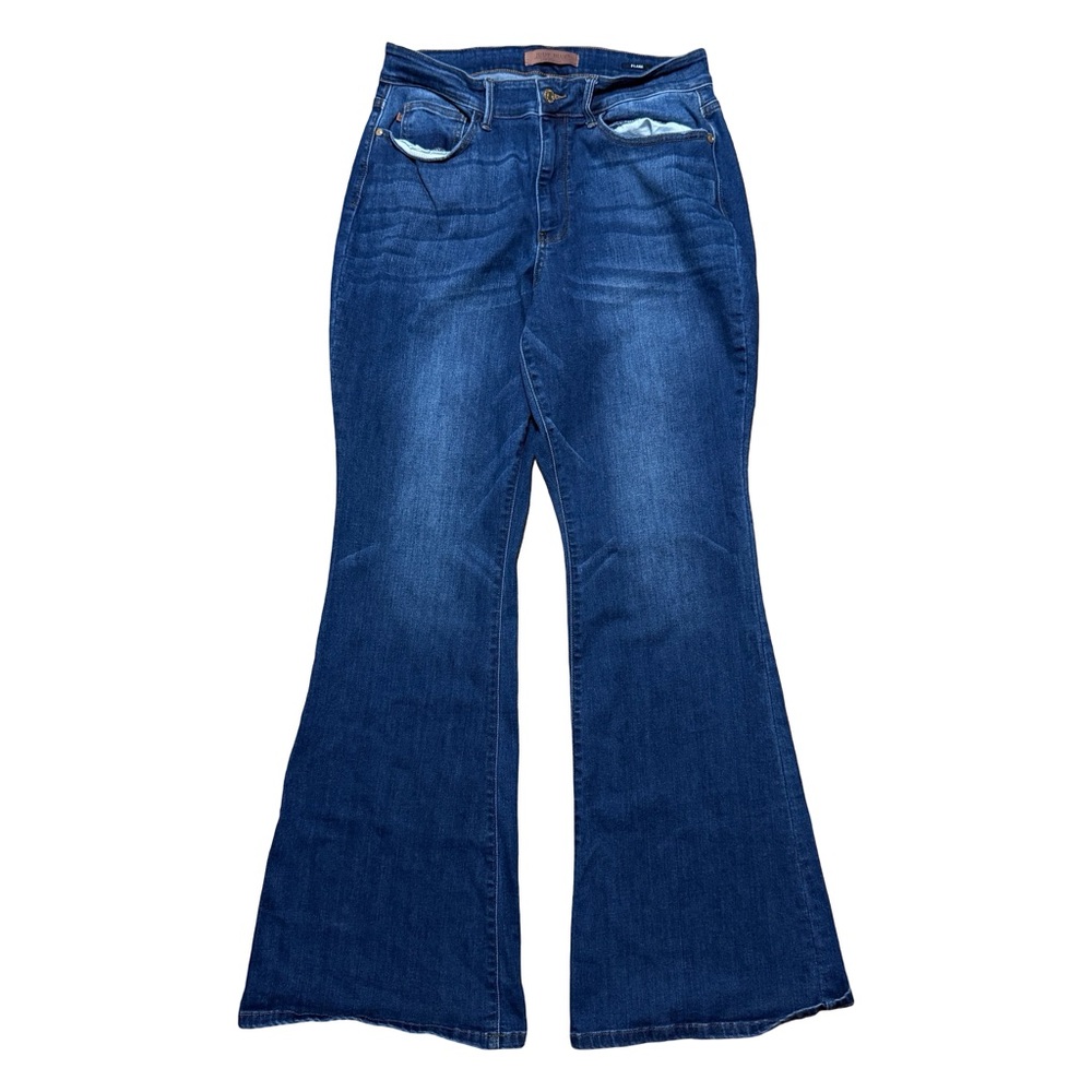 Women’s Y2K Judy Blue Los Angeles Curvy Flare Dark Wash Jeans Size 14